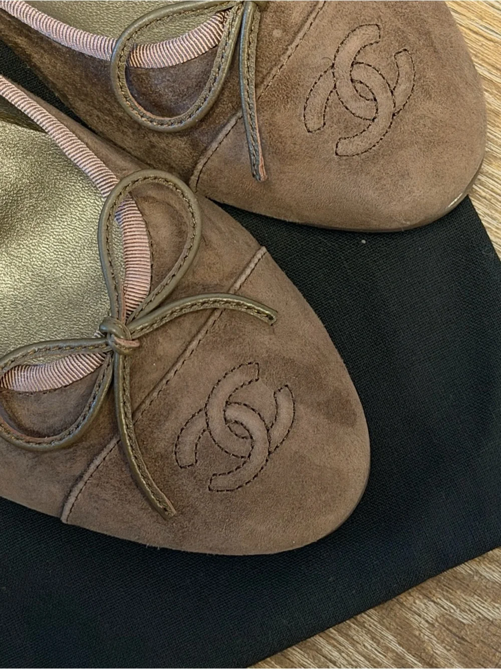Taupe Suede Ballet Flats